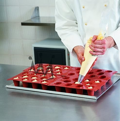 Miniatura 4 de Silikomart Molde de silicona profesional SF131 para hornear, volumen de 0.10 onzas, 0.71 pulgadas de diámetro x 1.18 pulgadas de alto, 66 cavidades