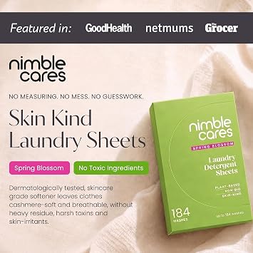 nimble cares Laundry Detergent Sheets -184 Washes - Spring Blossom Scent