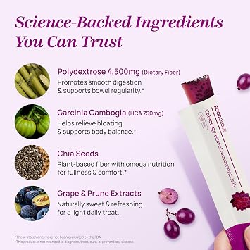 FOODOLOGY Coleology Bowel Movement Jelly, Grape & Prune, 10 Sticks