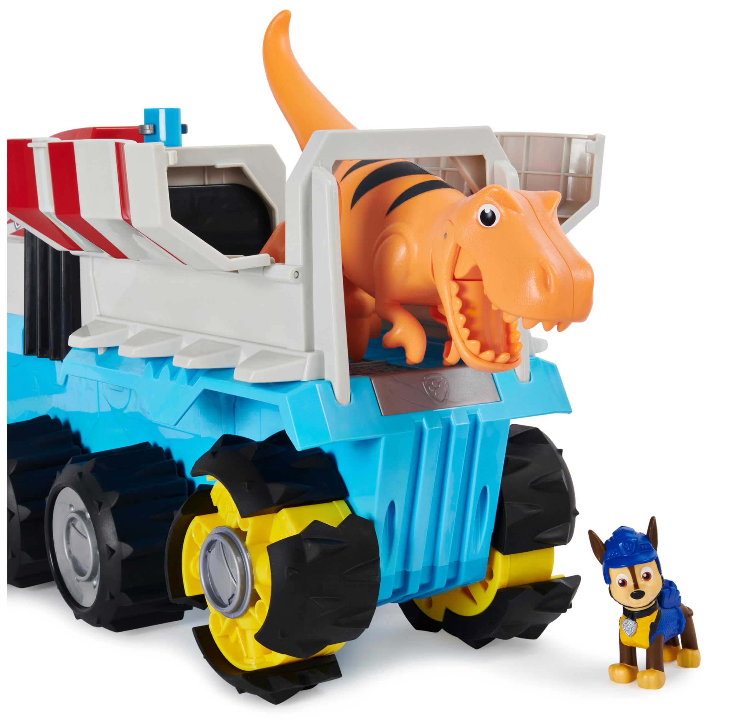 Paw Patrol, Dino Patroller Veicolo motorizzato con Chase e T. Rex, Dotato di Ruote Extra-Large, per i Bambini dai 3 Anni in su