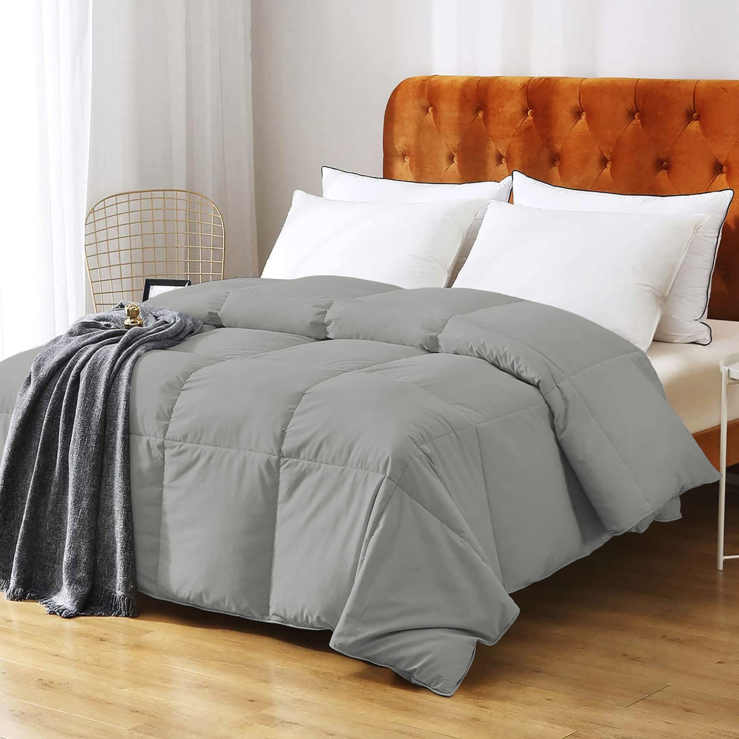 Filbert Luxurious Homes Series Super Soft Cotton Febric 300 GSM Comforter Single Bed Size(60" x 90")-Silver Grey-image-28