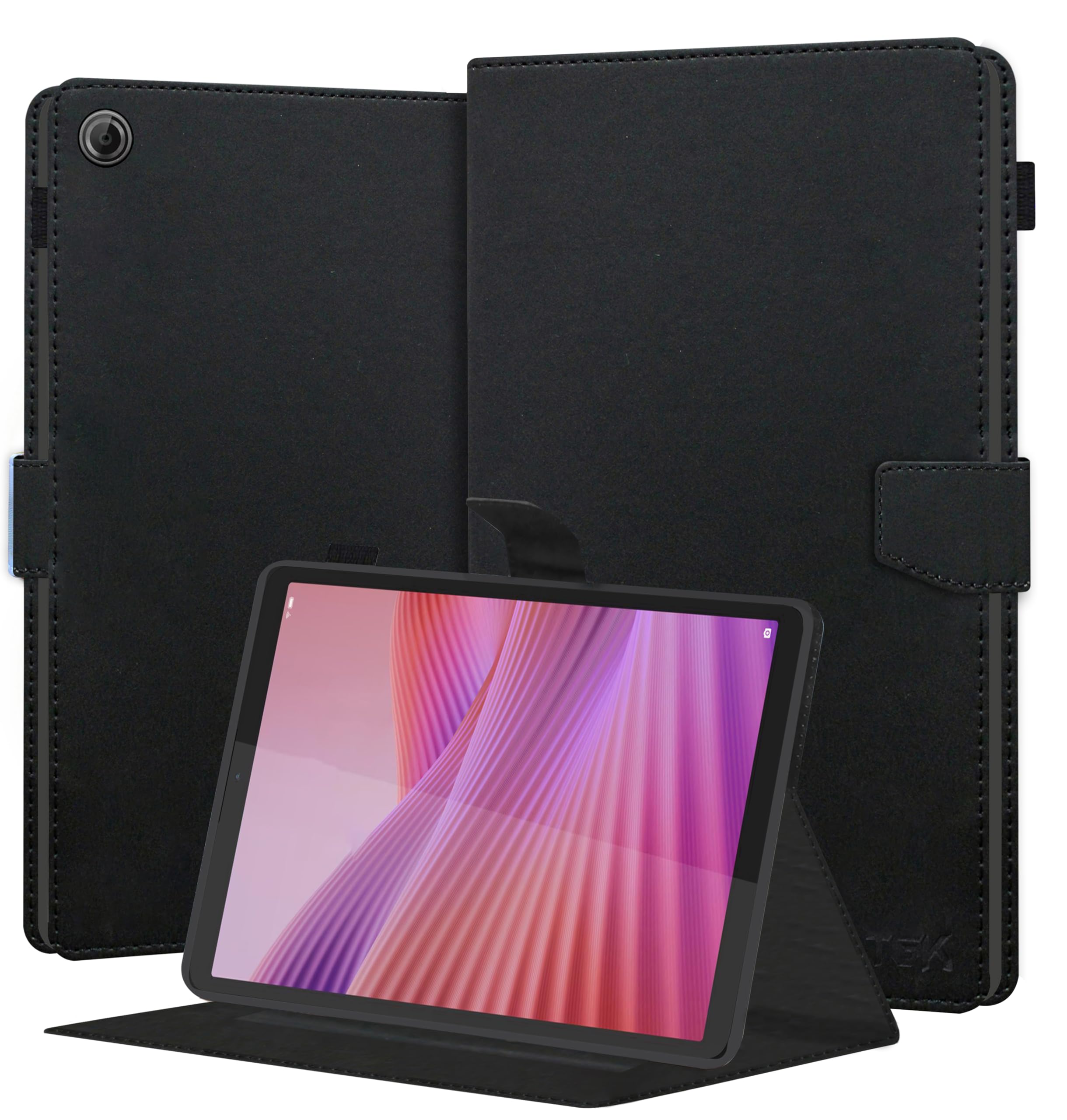 TGK Flip Cover for Lenovo Tab One/Tab K9 TB-305FU TB-305XU 8.7 inch 2025 Executive Leather Case with Built-in Pencil Holder (Black)-image-4