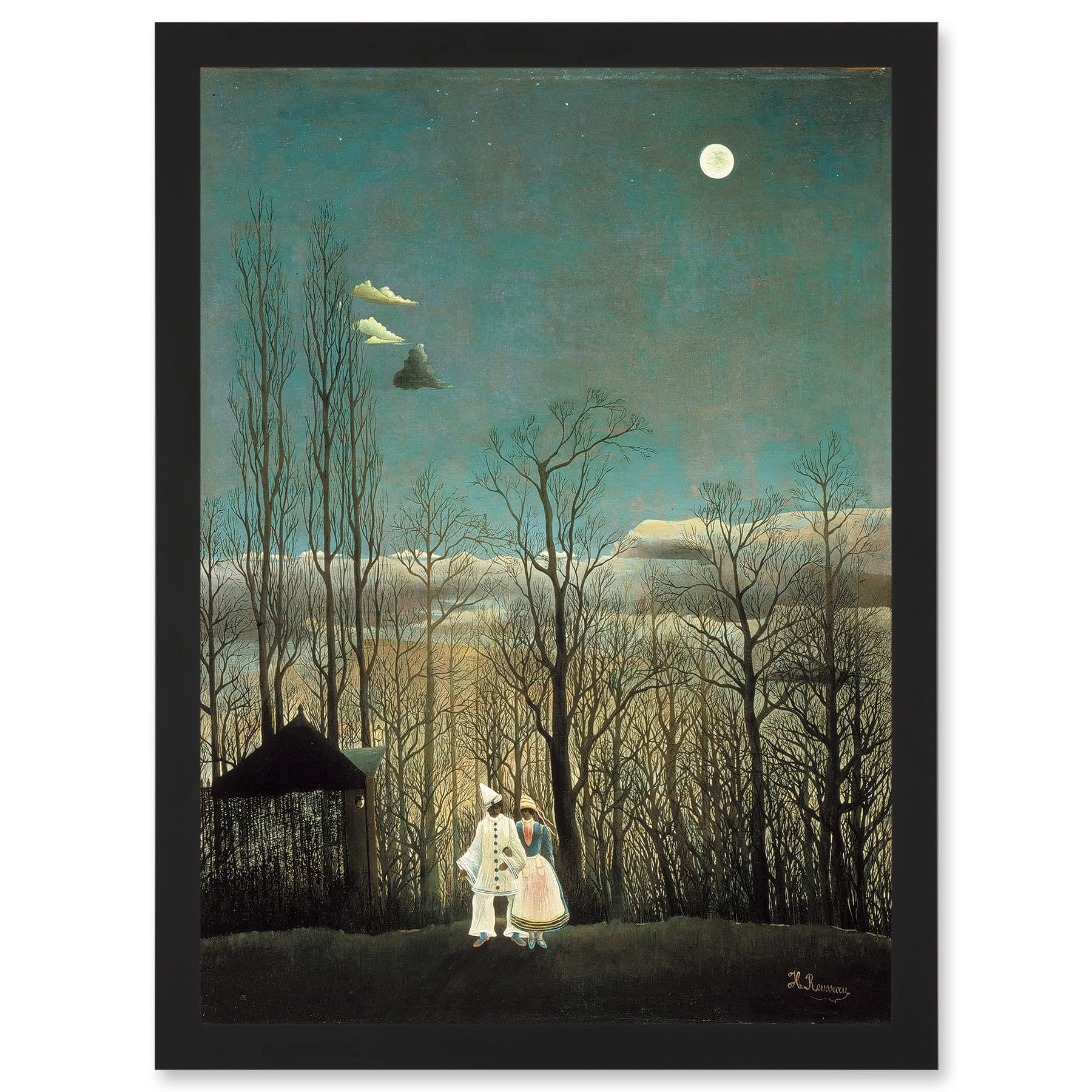 Artery8 Painting Henri Rousseau A Carnival Evening Artwork Framed Wall Art Print A4