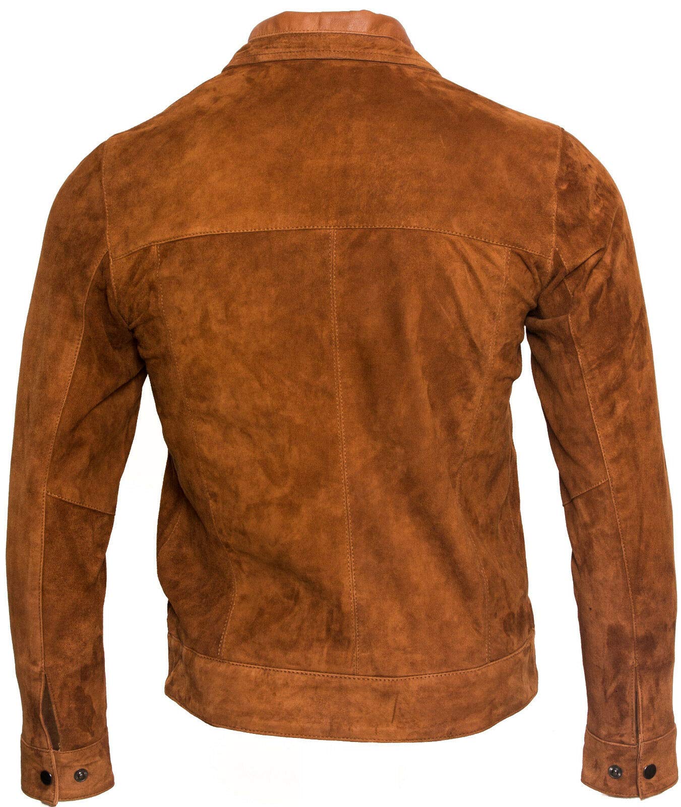 Infinity Leather Herren Retro Braun Bräunen 100% Ziegenleder Wildleder Harington Radfahrer Jacke