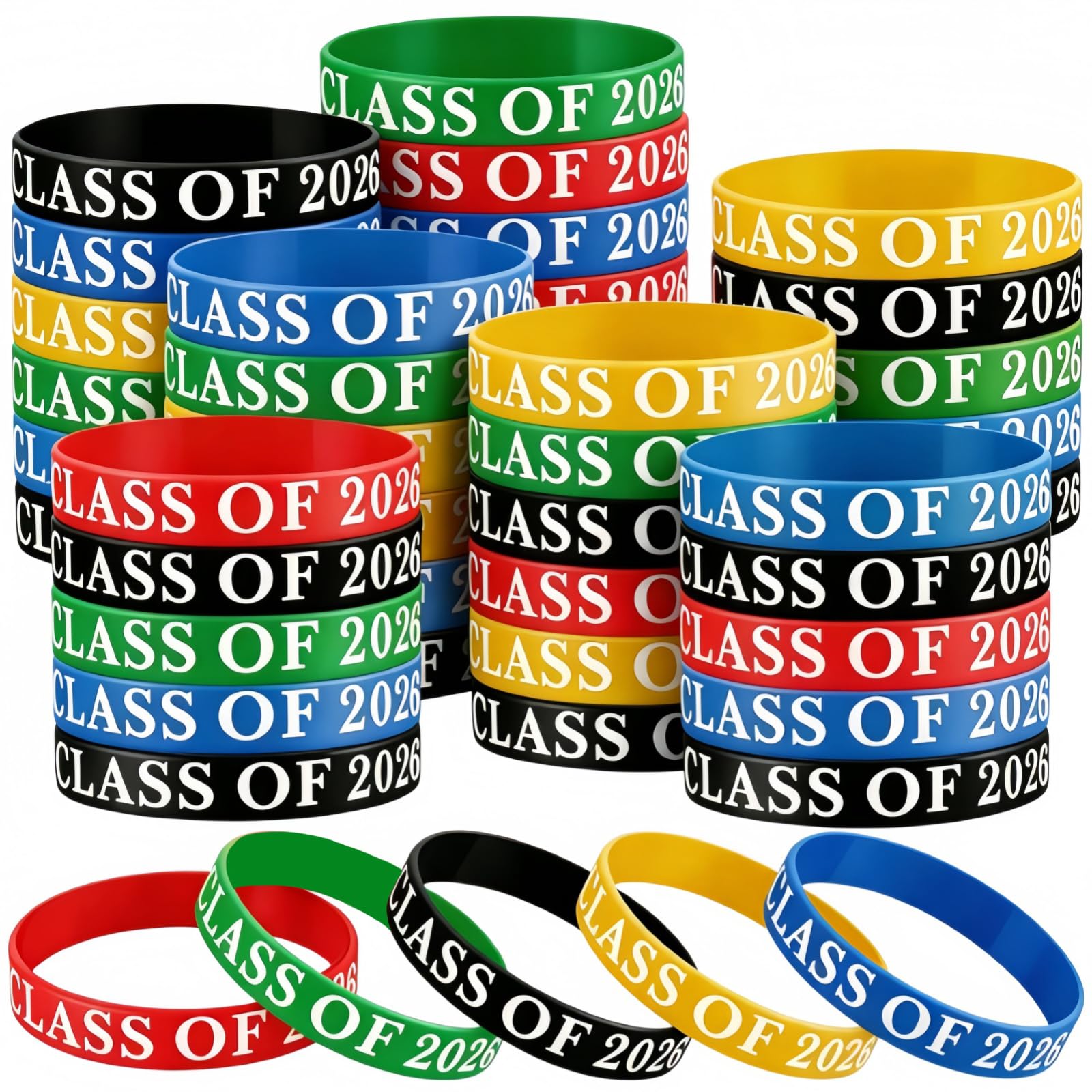 36Pcs Class of Wristbands Graduation Celebration Bracelets for Her and Him Party Supplies for Students and School Leavers from Teachers