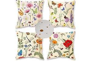 ONWAY Outdoor Waterproof Spring Summer Pillow Covers 18x18 Inch 4-Pack