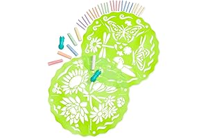 ChalkScapes Mandala Sidewalk Chalk Stencil Set, 22.5' Diam. - Flowers and Butterflies