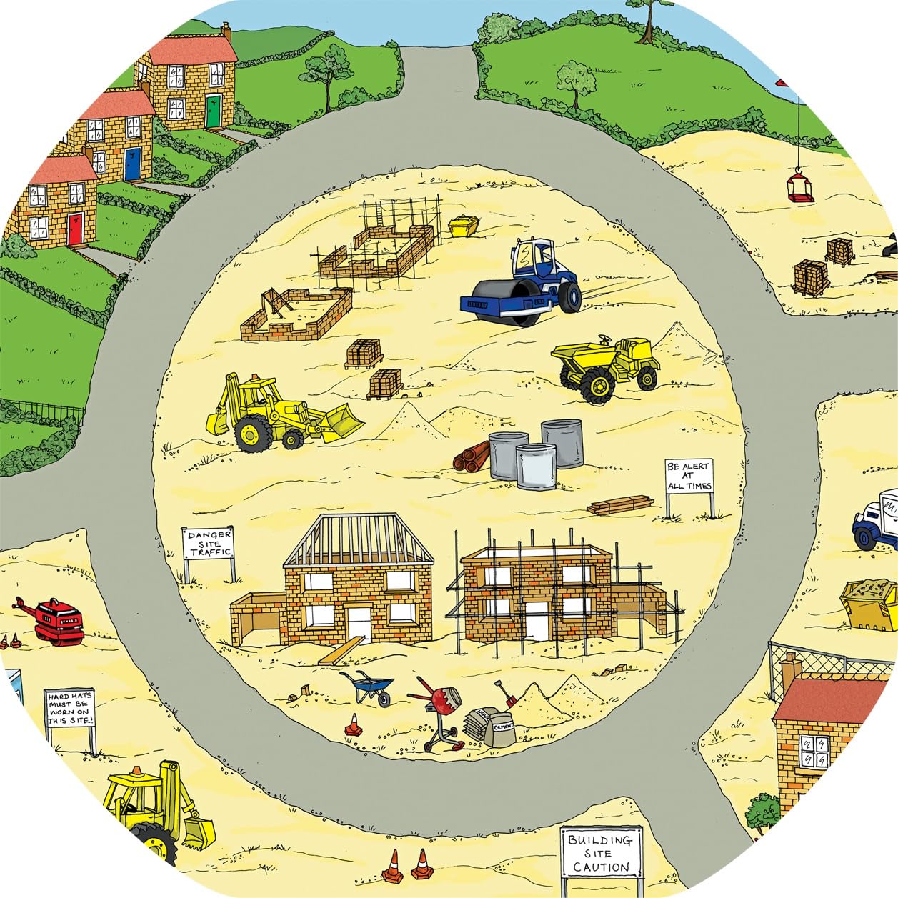 Building Site Vinyl Tuff Tray Insert - 60 x 60 cm - For Mini Tuff Spot Tuff Tray