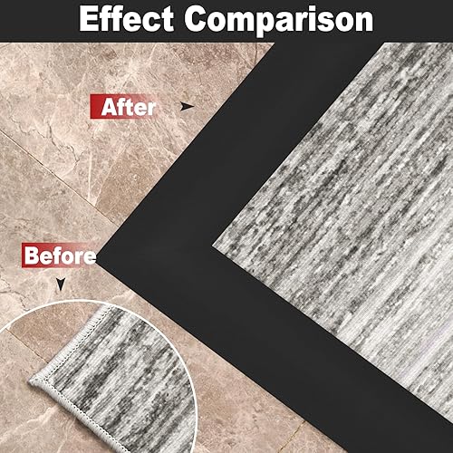 Miniatura 6 de Tira de transición de piso de alfombra de 10 pies, tira autoadhesiva para bordes de piso, cubierta de umbral de PVC para puerta, tira divisora de