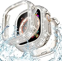 Vista 22 de Goton - Funda impermeable brillante de 1.732 pulgadas para Apple Watch, protector de pantalla SE 3/2/1, Series 6/5/4 de 44 mm, parachoques frontal