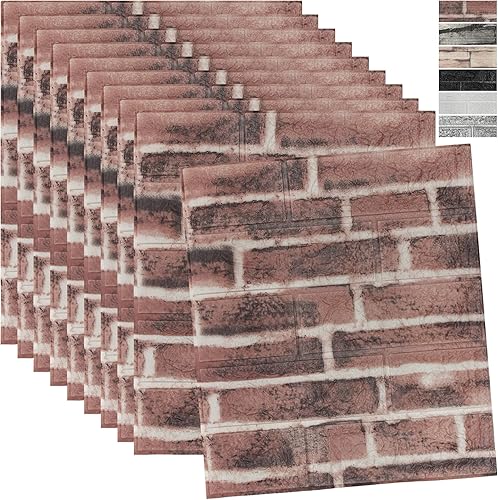 WAPANE Papel tapiz 3D para despegar y pegar paneles de pared 3D autoadhesivos papel tapiz extraíble impermeable de espuma de polietileno pintable
