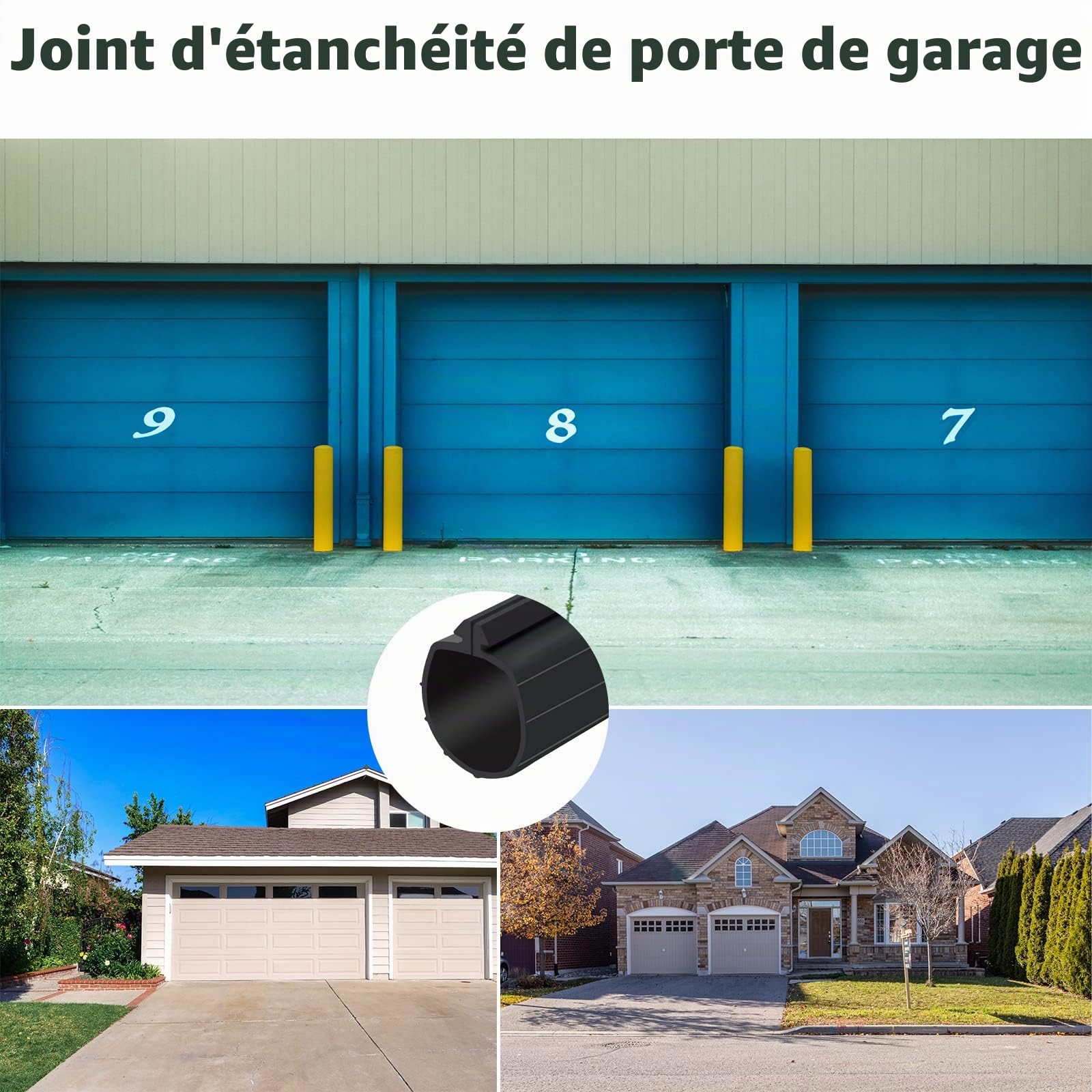 Joint de rechange en caoutchouc pour porte de garage Clopay Pour porte de 2,7 m de large