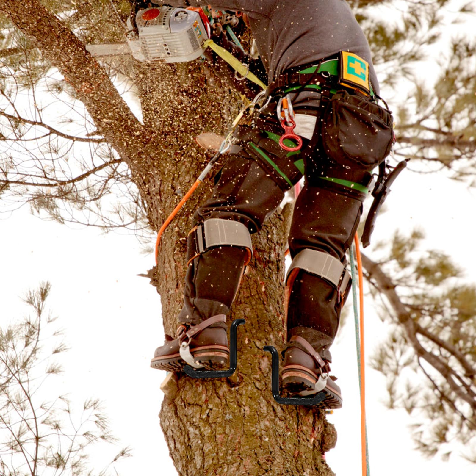 Juego de 16 clavos para trepar árboles, crampones para trepar árboles, crampones para árboles, para practicar escalada de árboles, supervivencia en la selva, recolección de frutas, etc
