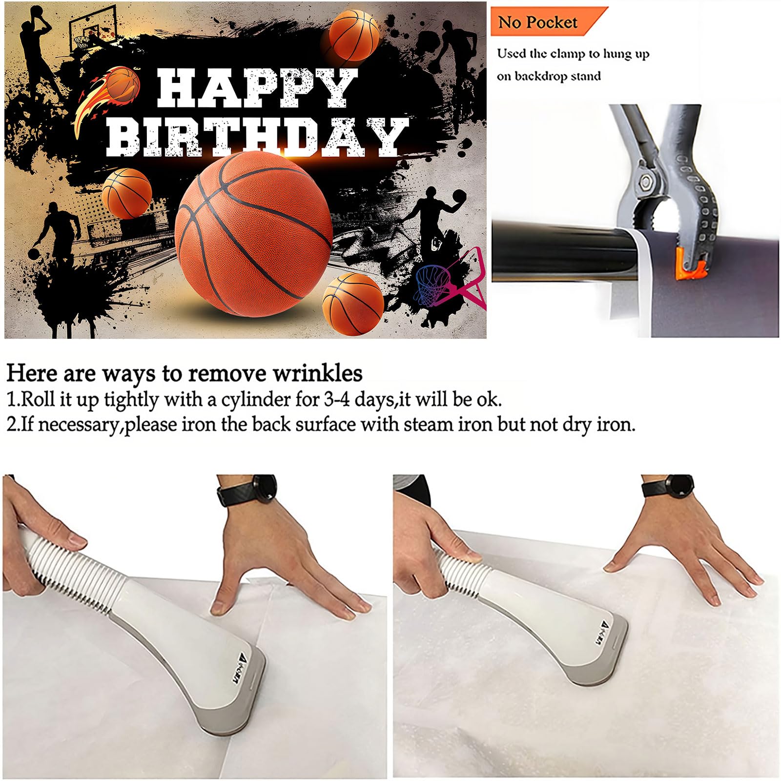 Basketball Geburtstags-Hintergrund 2,8 X 1,5 M | Sport-Partydeko Für Jungen | Fotohintergrund