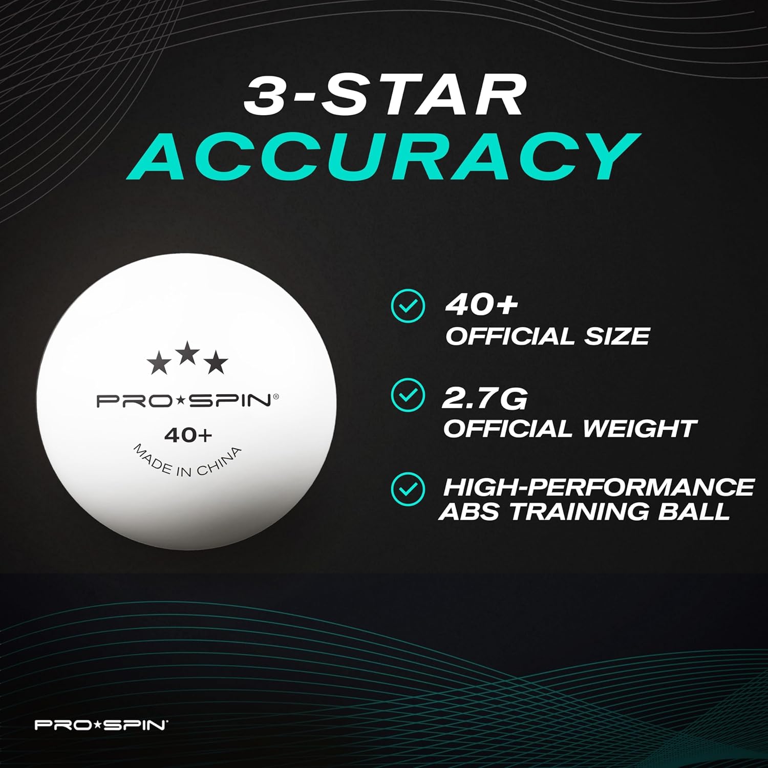PRO-SPIN High-Performance Ping Pong Balls (12/24/60 Pack Sizes) | White 40+ Table Tennis Balls | Premium ABS Plastic | Professional Quality | Official Size & Weight | Indoor & Outdoor Games