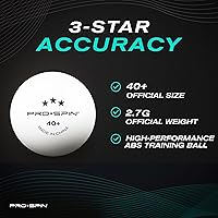 Vista 3 de PRO-SPIN Pelotas de ping pong – Pelotas de tenis de mesa blancas de 3 estrellas Alto rendimiento 40+ ABS de calidad profesional Máxima