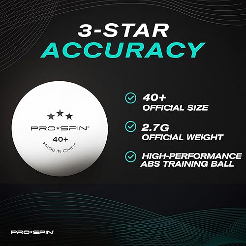 Miniatura 3 de PRO SPIN Ping Pong Balls - 3-Star Table Tennis Balls  High-Performance 40+ ABS Training Balls  Orange or White  Ultimate Durability for