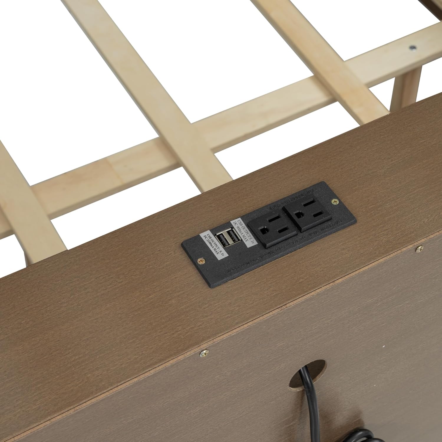 Merax Wooden Bunk Beds Full XL Over Queen for Teens Adults, Farmhouse Full XL Over Queen Low Bunk Bed with Storage Shelves and Charging Station and Inclined Ladder for Dormitory, Wood