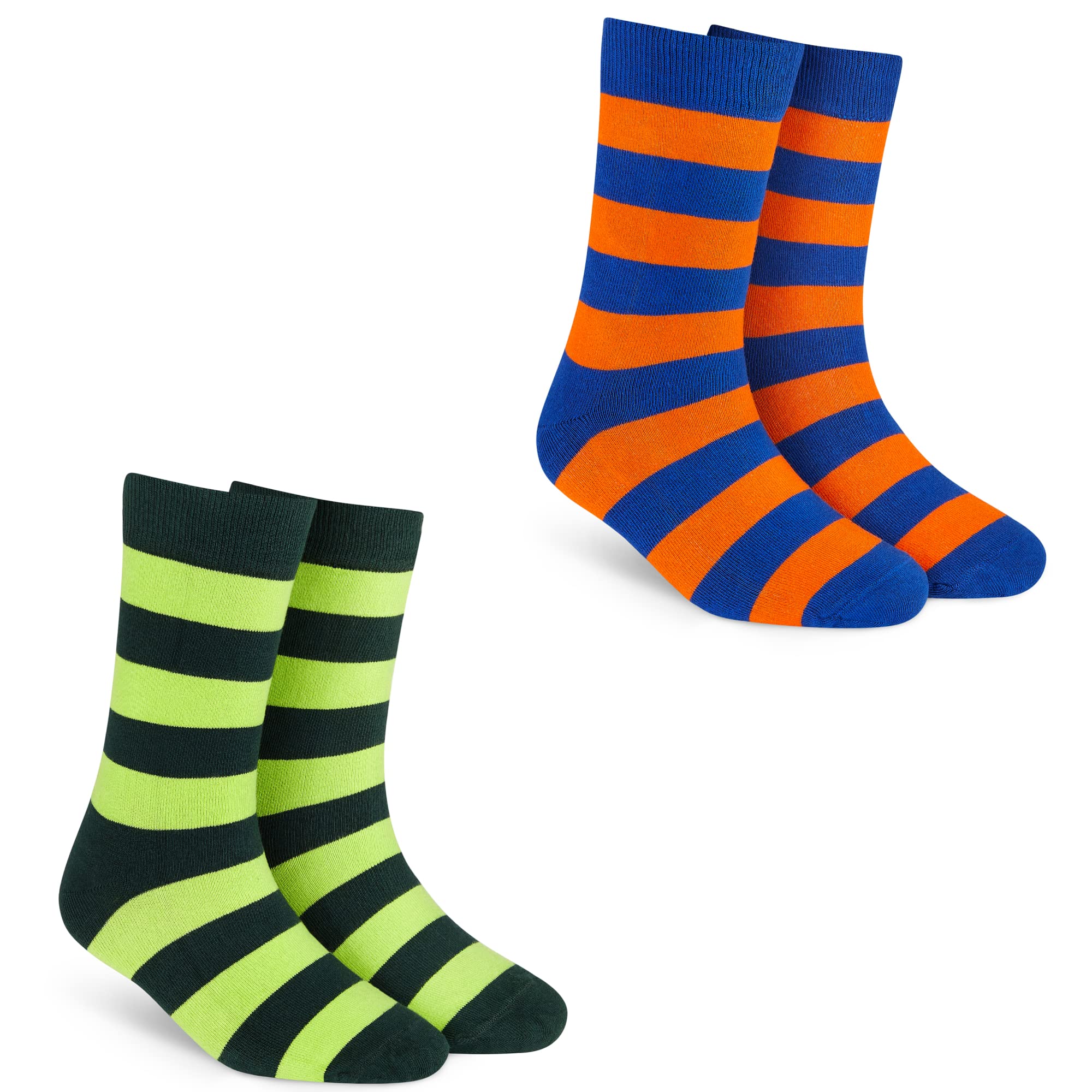 Stripes Men & Women Crew Length Socks (Pack of 2 Pairs; Multicolour; Combed Cotton; Anti Odour) Free Size (Shoe Size India/UK 7-12)-image-37