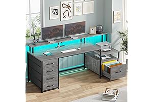 SEDETA Home Office Desk with Storage Shelf