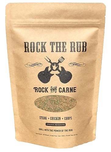 ROCK THE RUB Rock the Carne Condimento original para barbacoa seco  Especias hechas a mano totalmente naturales para barbacoa, costillas, cerdo,