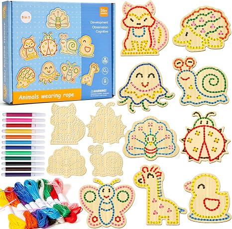 Photo inspiration: Fresh Look at Amazon Com Cleboen Montessori Wooden Lacing Cards Toys For Toddlers