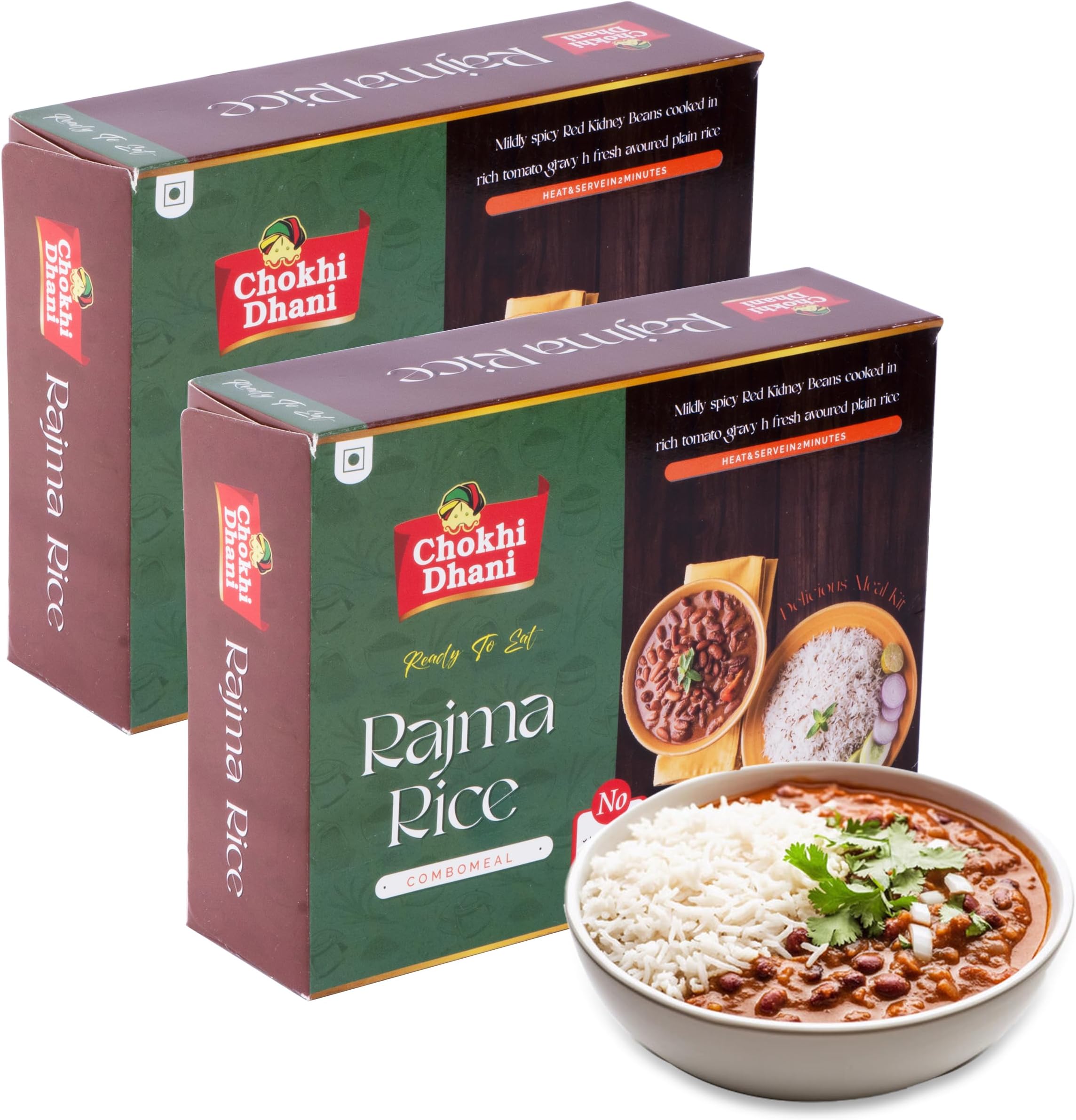 Chokhi Dhani Ready to Eat Rajma Rice, Just Heat & Eat, Microwavable, (Pack of 2, 360g Each)