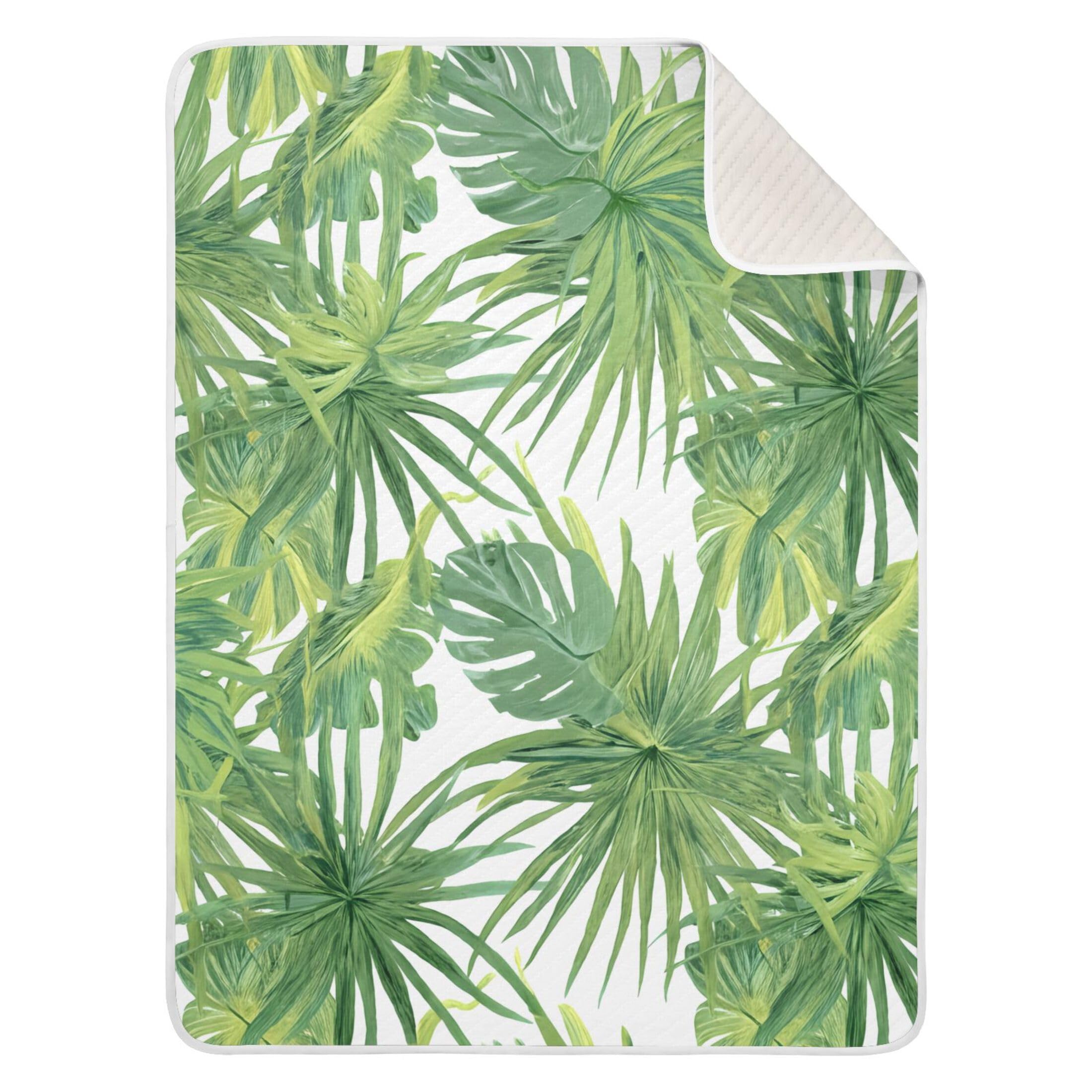 Burbuja Tropical Leaves Baby Blanket for Boys Girls, Nursery Soft Warm Swaddling Receiving Baby Blankets, 30x40 in Toddler Blanket