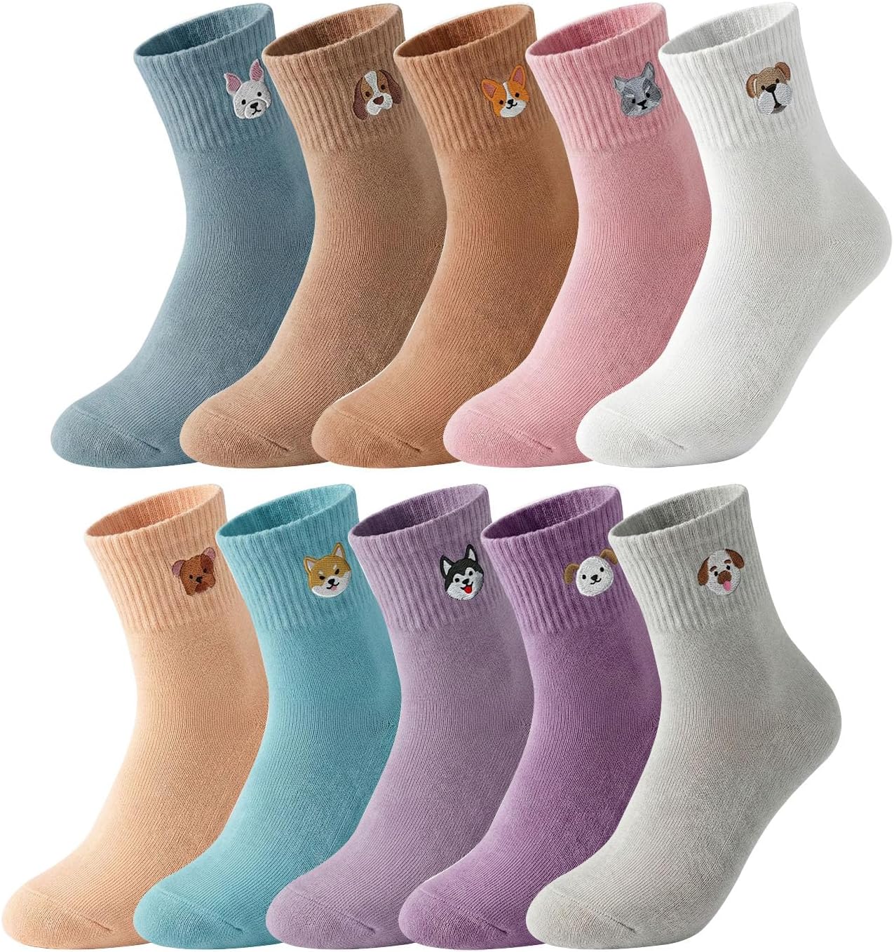 Bestag 10 Pairs Womens Cute Low Cut Ankle Socks for Women with Gift Box