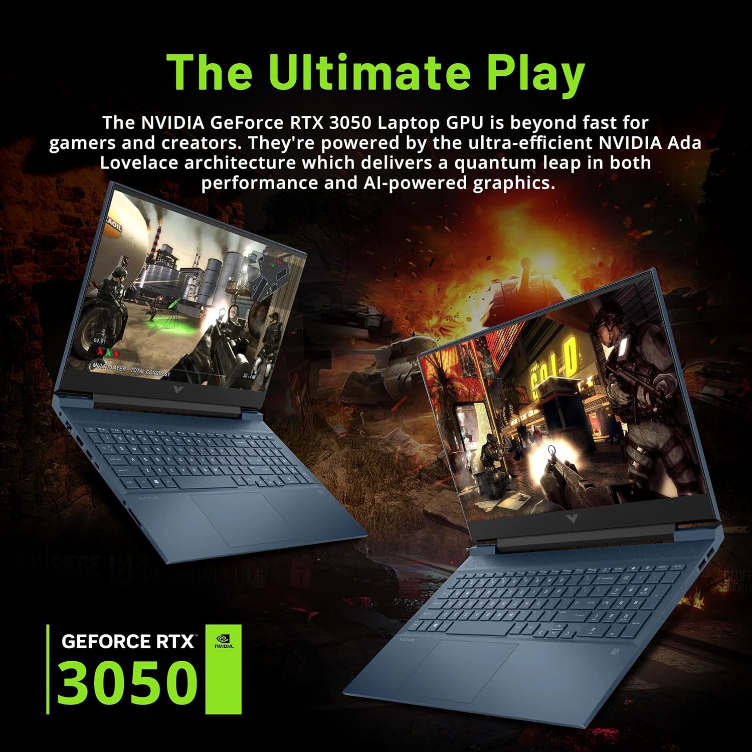 HP Victus 16.1" FHD IPS Gaming Laptop, Intel i5-11400H, 16GB RAM, 512GB SSD, GeForce RTX 3050, Backlit Keyboard, HD Camera, B&O Audio, Fast Charge, Wi-Fi 6, Windows 11, Blue (Renewed)