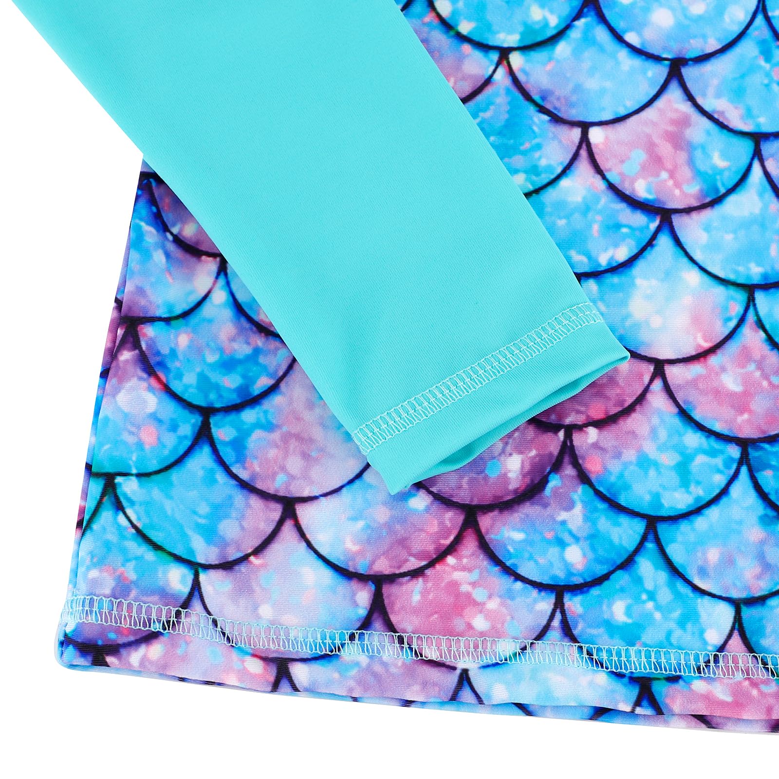 MASOCIO Maillot de Bain Fille 3-12 Ans 2 Pieces T-Shirt Enfant Natation Plage Anti UV UPF 50+ Séchage Rapide
