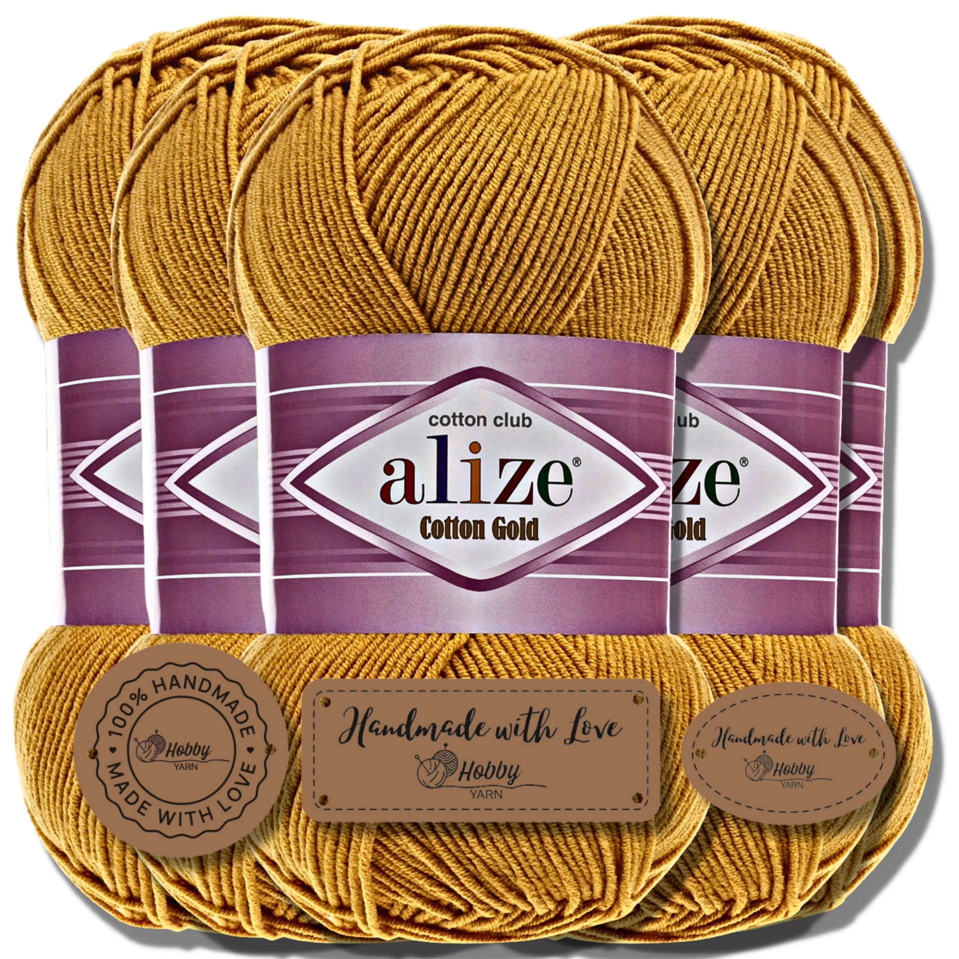 Alize Cotton Gold – 5 Gomitoli Di Lana Turca 100g – 55% Cotone 45% Acrilico – Colore Menta 522 – Per Maglieria E Uncinetto
