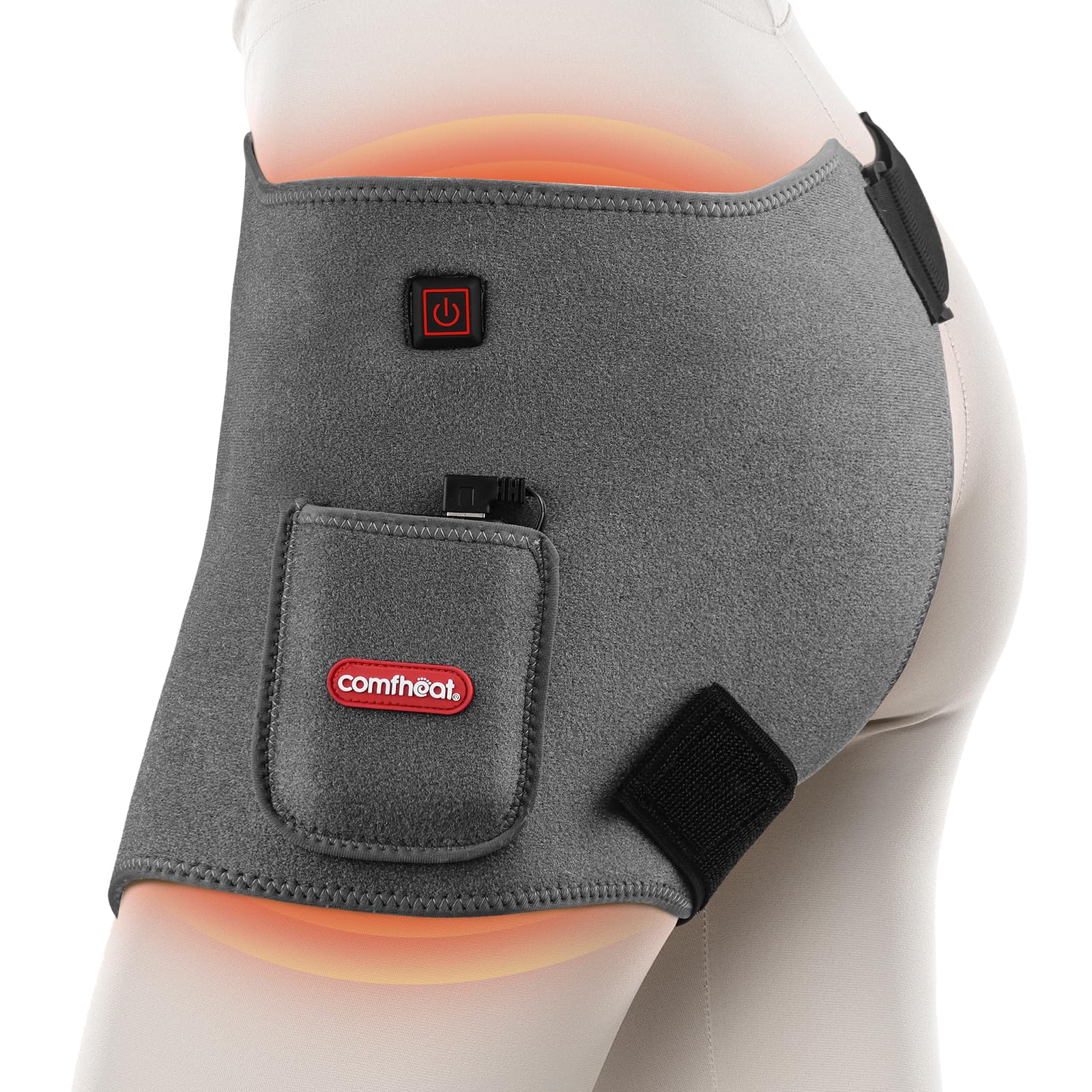 Cordless Hip Heating Pad for Hip & Sciatica Pain Relief 5000mAh Battery Powered Heated Hip Brace for Women, Men Recovery Electric Hip Heat Pad Wrap,