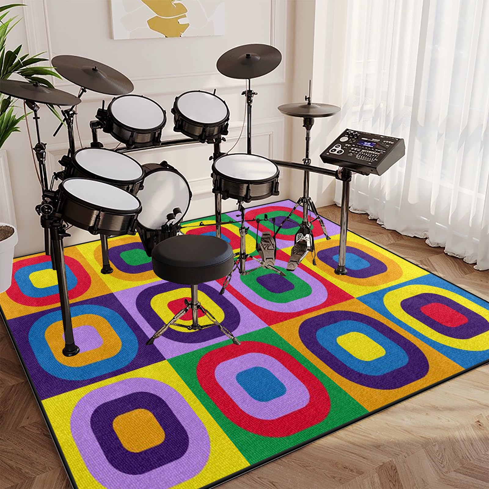 120 x 90 cm Perkusyjny dywanik bębnowy, profesjonalny dywanik na baterie, dźwiękoszczelny dywanik do baterii elektronicznych, dźwiękoszczelny dywan perkusyjny, antypoślizgowy koc