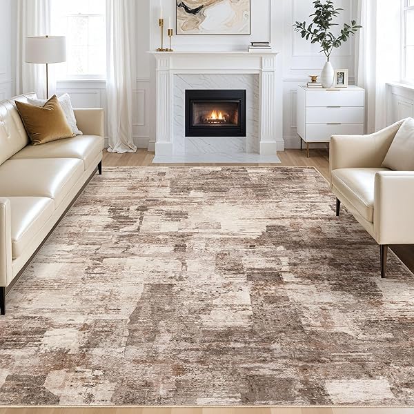 Earthy Brown Rug Ideas for Living Room Balance 16 Oversized Abstract Neutral Living Rug