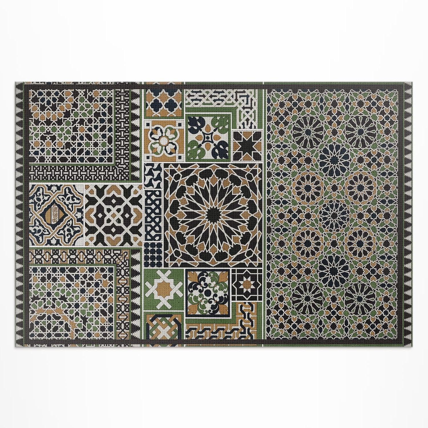 Tapis extérieur 120x180 cm imperméable en PVC Albert Racinet motif mauresque rectangle