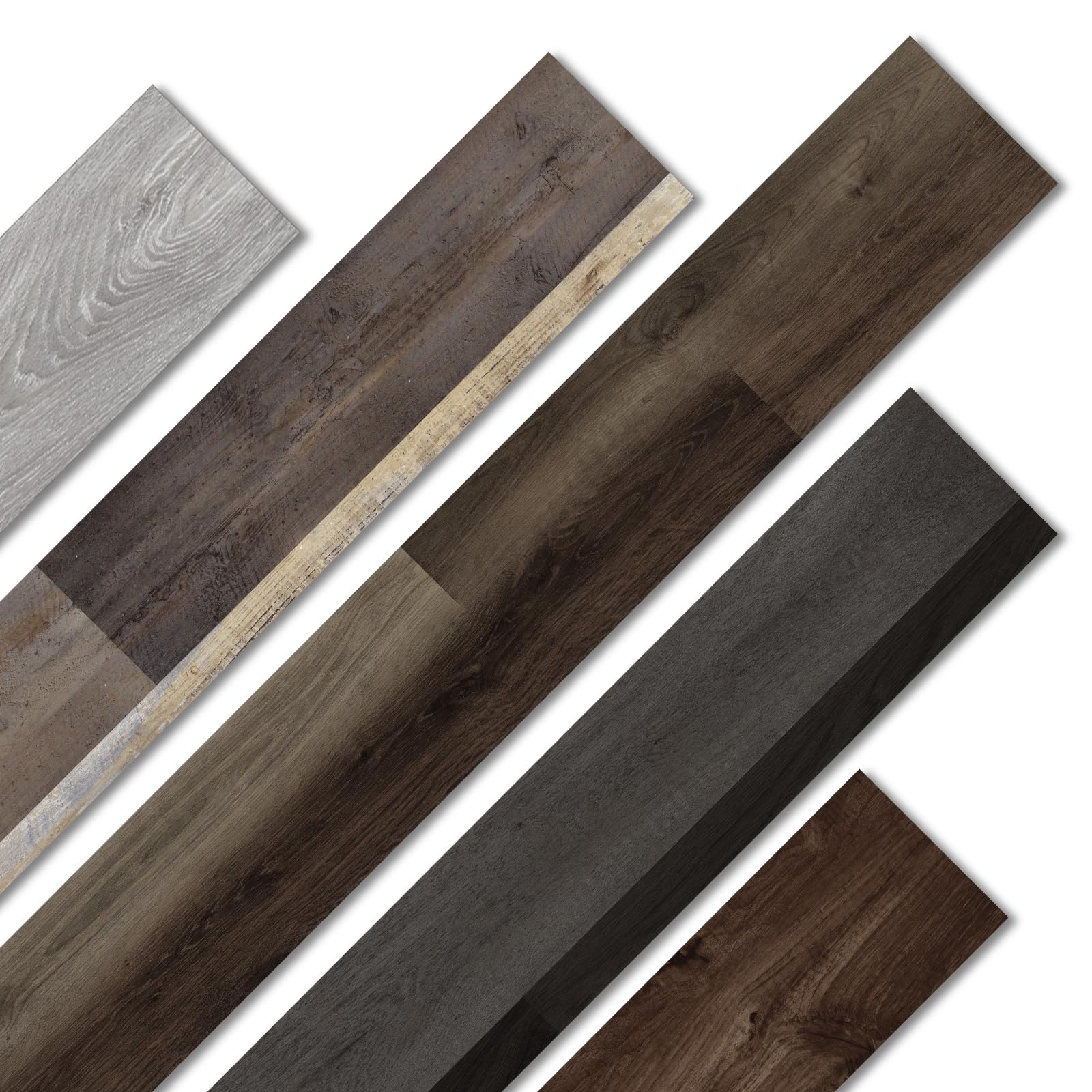 Oxdigi PVC Bodenbelag Selbstklebende 1.6m², Verdickt Holzoptik Vinylboden Bodenfliesen für Eingangstür, Wohnzimmer, Küche, Balkon, Abstellraum, Zuschneidbar Vinyl-Fußböden 15x91 cm 12 Dielen