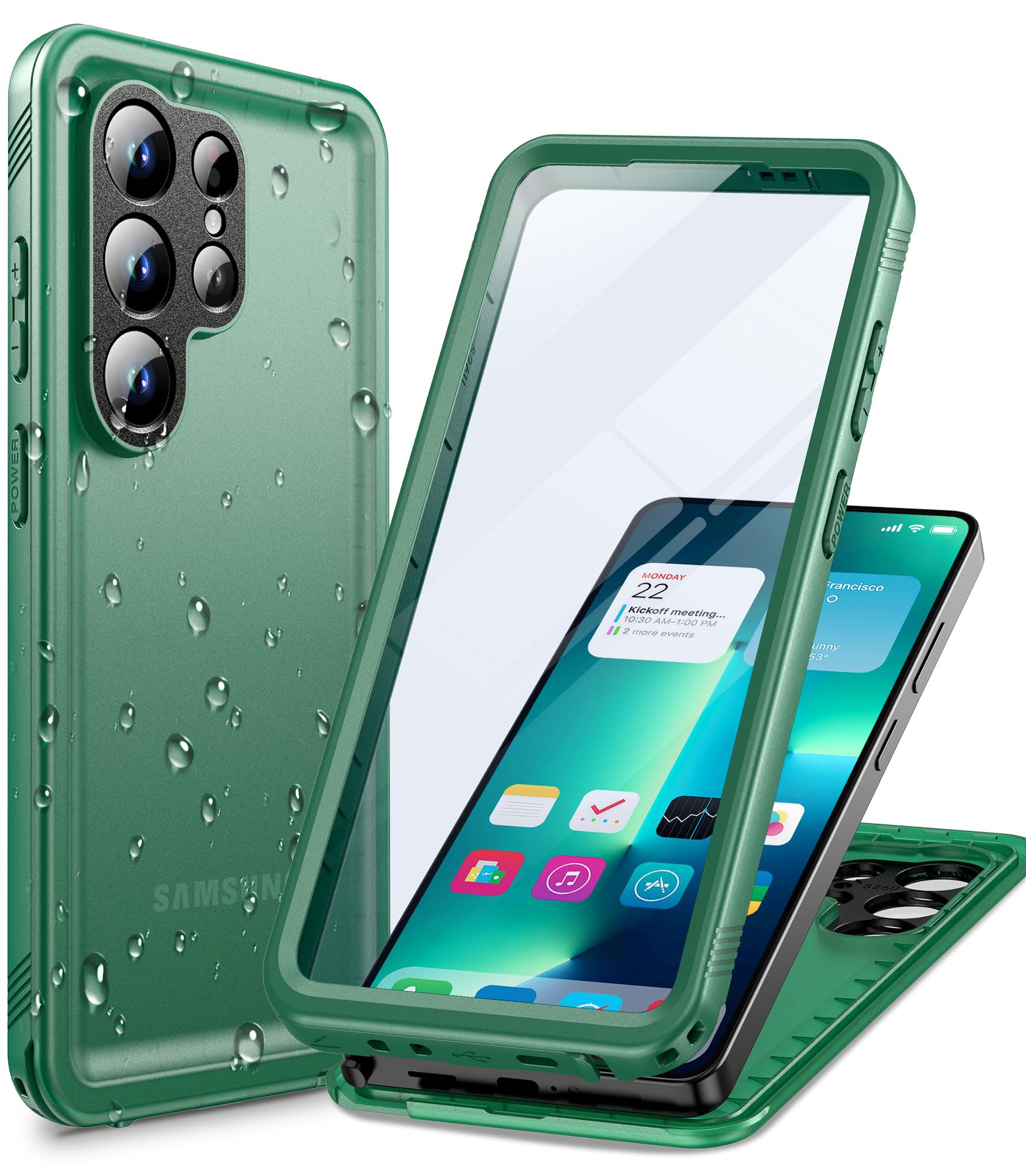 Cozycase TOP Militärschutz für Samsung Galaxy wasserdichte 360 Grad Hülle - 2m Sturzfest Panzerhülle Outdoor Case