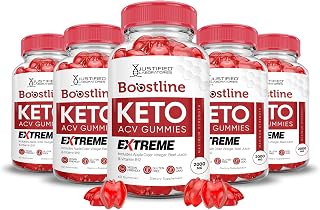Justified Laboratories (5 Pack Boostline Keto ACV Gummies Extreme 2000MG Boost Line Keto Gummies Apple Cider Vinegar Formulated with Pomegranate Beet Juice Powder B12 Vegan Non GMO 300 Gummys