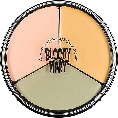 Miniatura 1 de Bloody Mary Crema de maquillaje Tri Color Wheel Monster  Death Pale, Flesh and Vampire Gray para teatro, disfraz o Halloween, zombi y monstruo