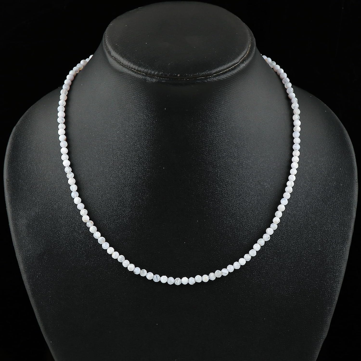 Natural Beads Necklace Adjustable Choker Crystal Handmade Jewelry, 3 To 3.5 mm Beads, Hypoallergenic 18 Inch Gold Plated Gemstone Necklaces For Women