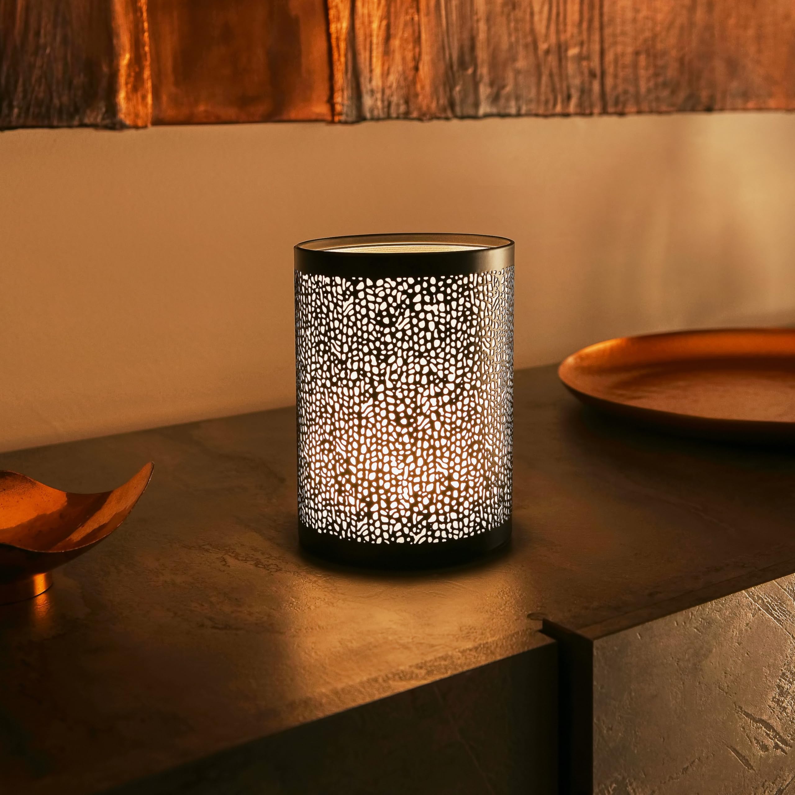 Omniance Seraphine Lámparas Inalámbricas Negras Pack de 4, 4 Fuentes de Luz | Recargable regulable cambio de color, diseño escultural esbelto, USB-C, para restaurante, bar, mesilla y hotel