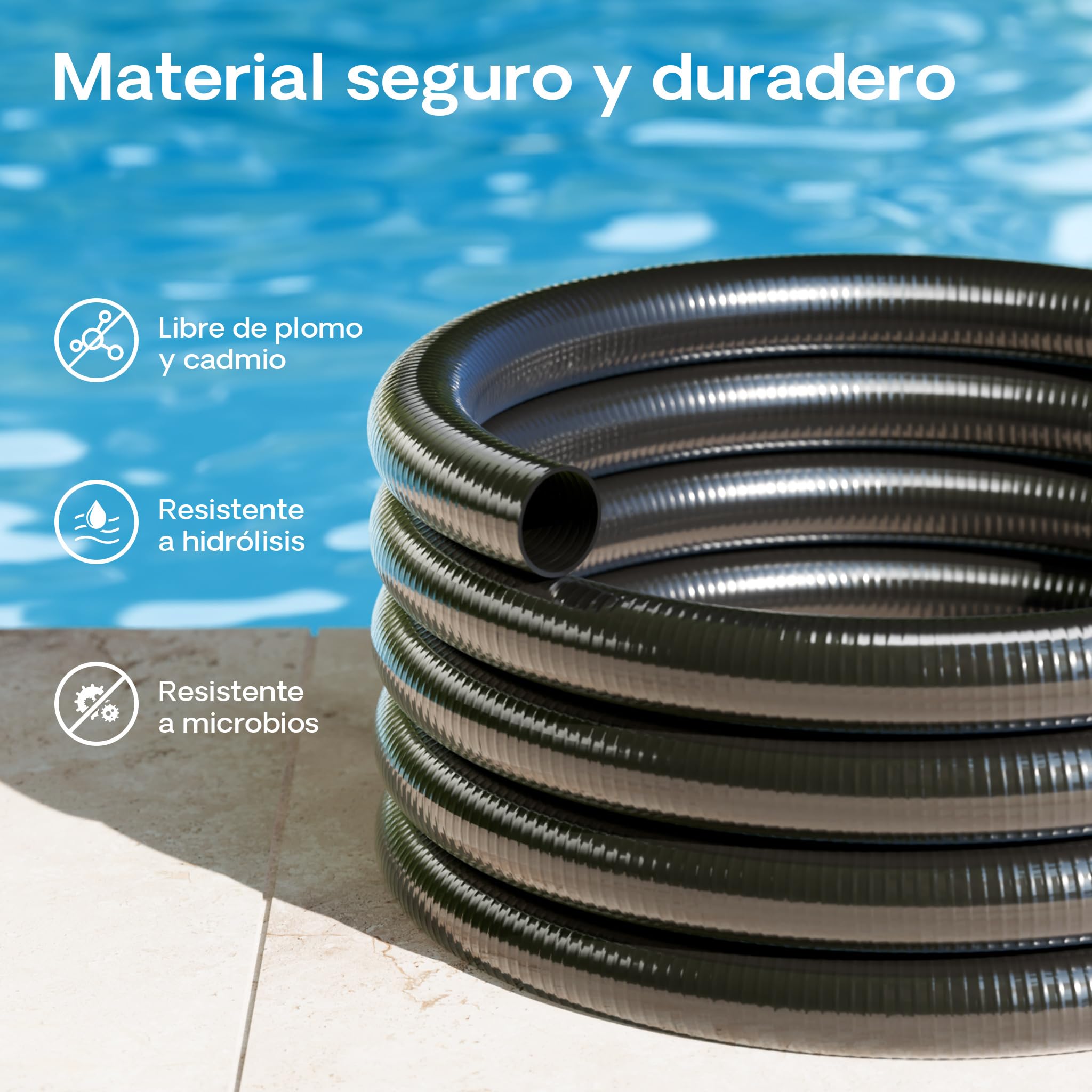 10m Manguera presión PVC D32mm 460g/m Bomba estanque