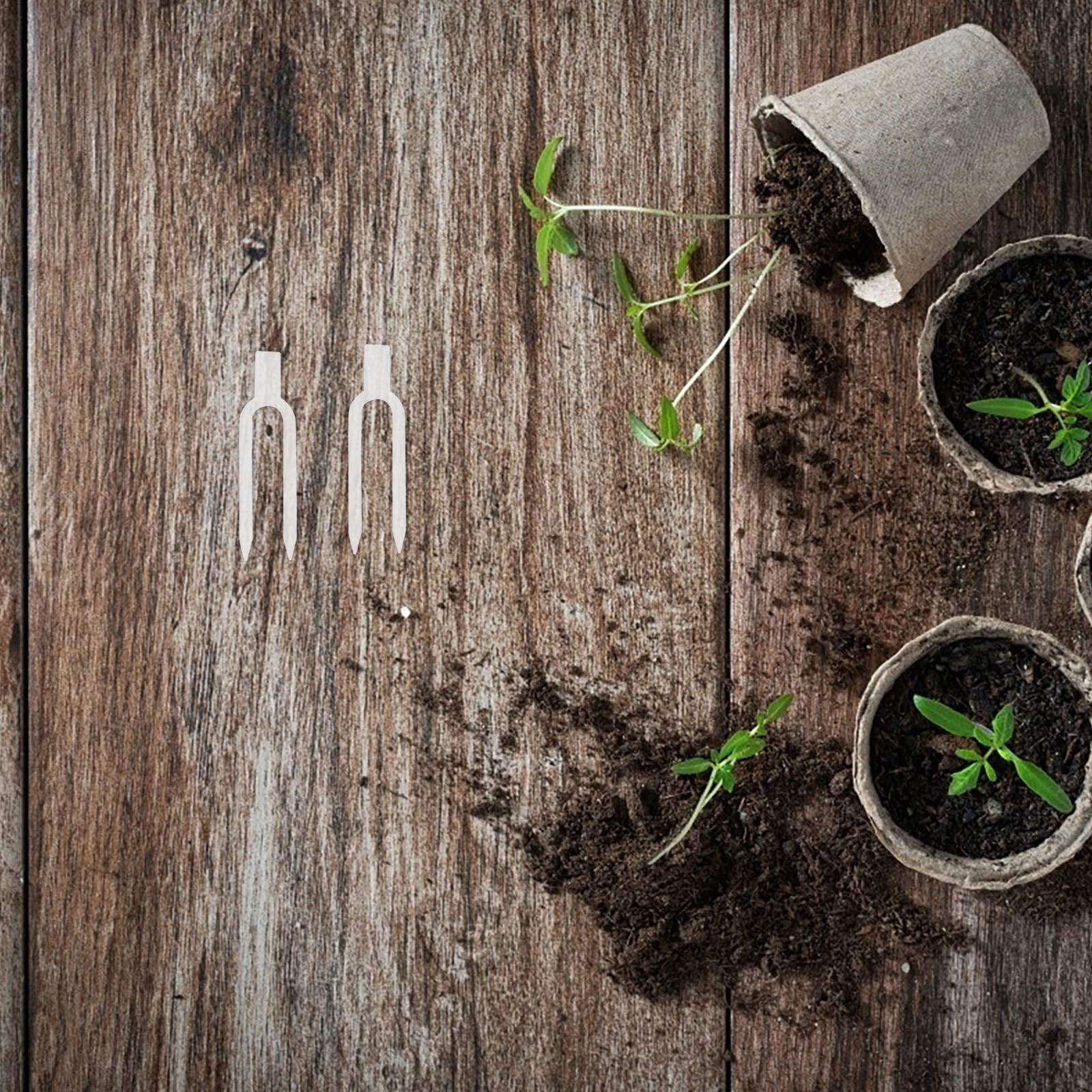 Angoily 1 Jeu de Tuteurs pour Plantes d'intérieur - Fourches à Planter Les fraisiers pour la Terre et Le Jardin - Clips de Fixation pour tiges de Jardin - Tuteurs en Plastique - Fournitures de