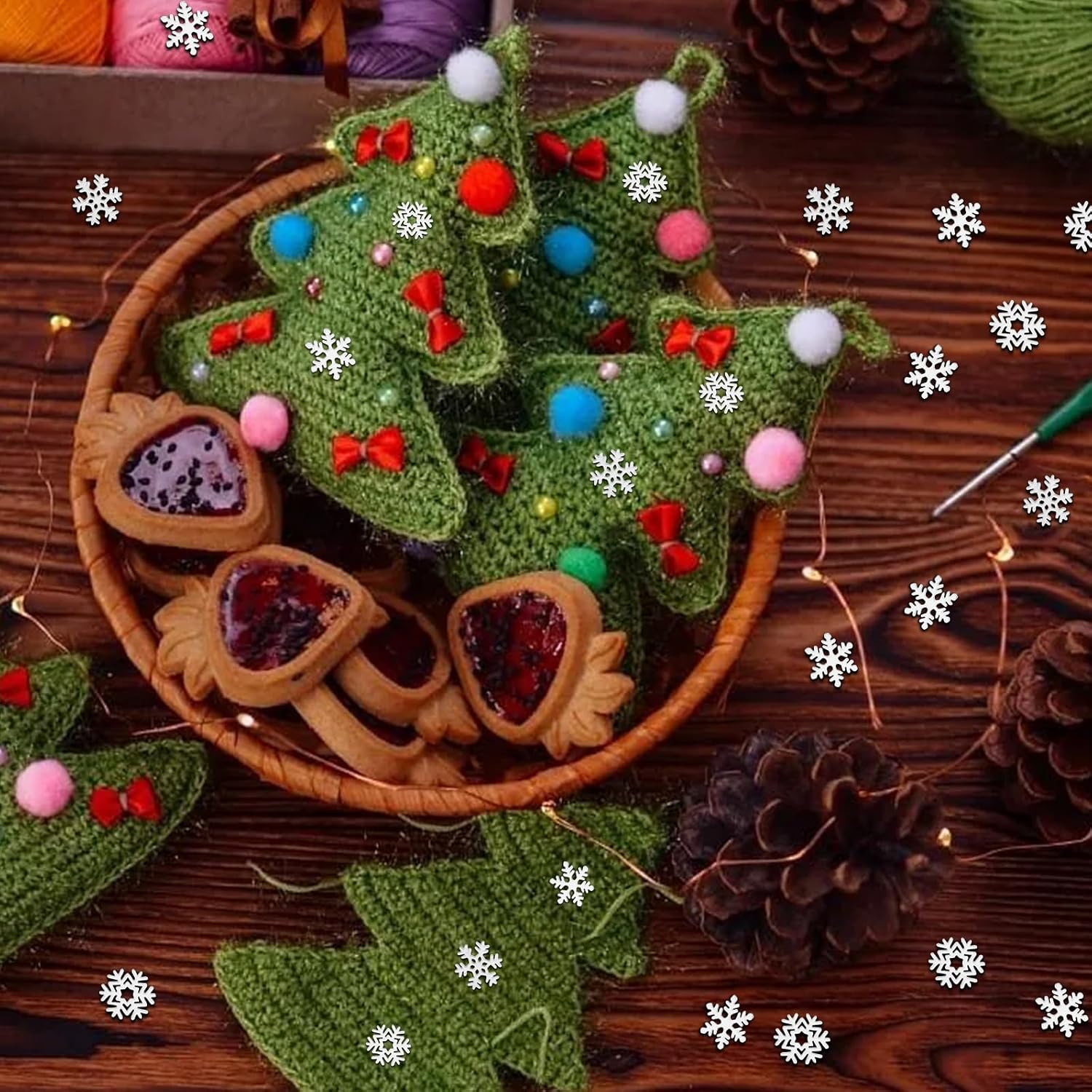 200pcs 0.2In Mini Snowflakes for Crafts image 3