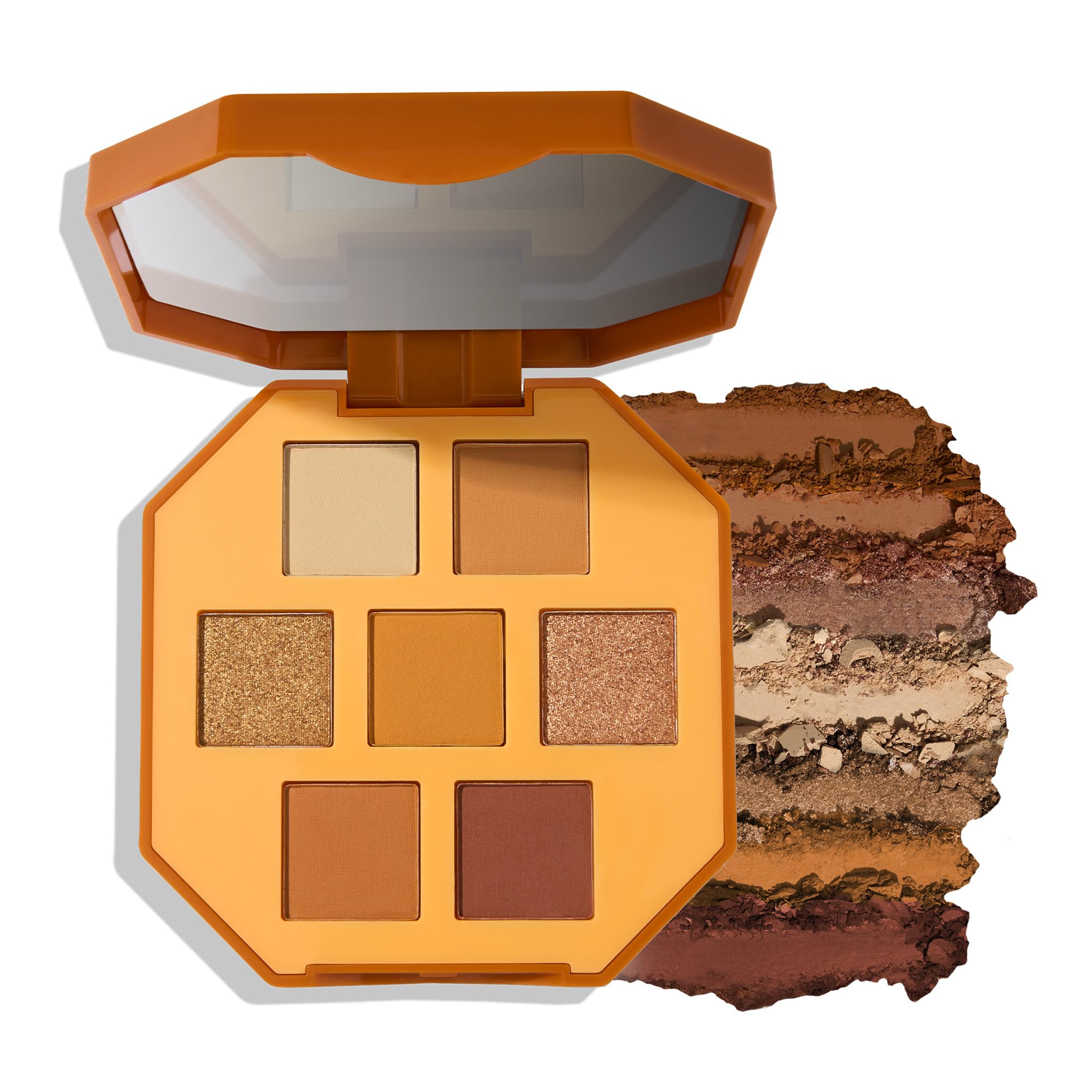 JulepEyeshadow 101 Pro Powder Palette -Turmeric Latte - 7 Shade Matte & Shimmer Eyeshadows - Great for travel- Blendable & Buildable Eye Makeup Palette