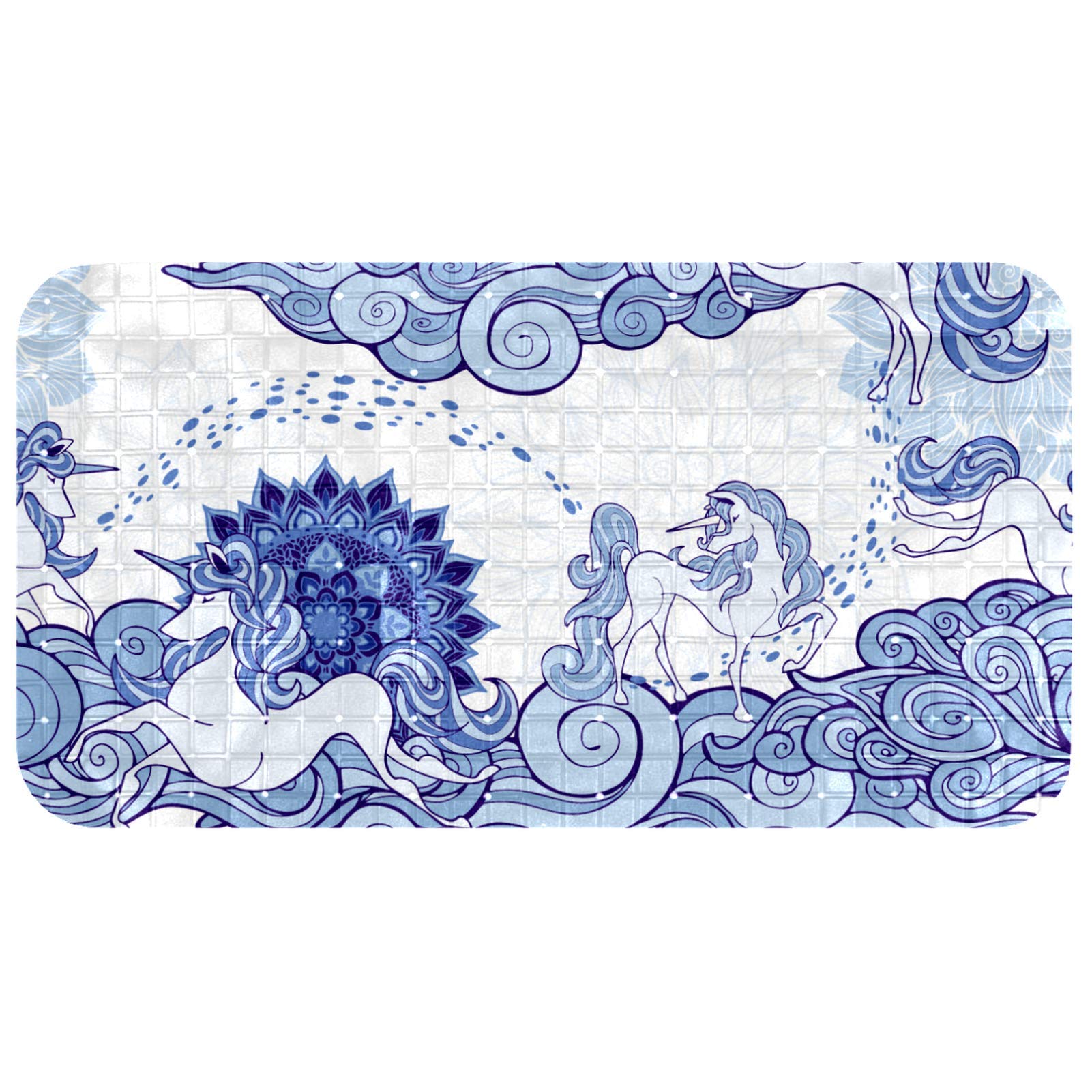 Tapis de bain bébé licorne bleu ciel 37,3 x 68,3 cm durable