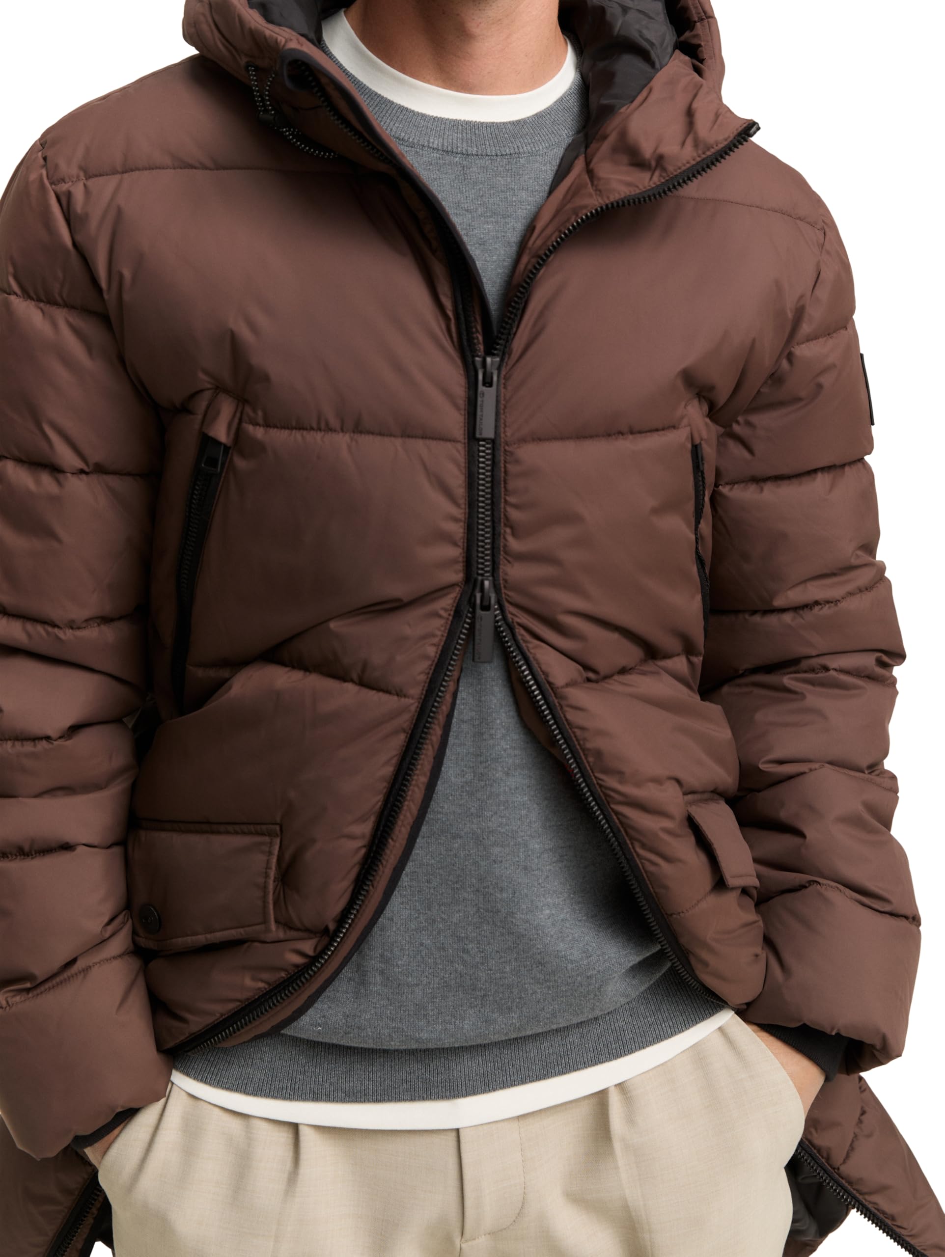 TOM TAILOR Męskie 1047209 Parka, 38833-Bag Brown, XL, 38833 - Bag Brown, XL