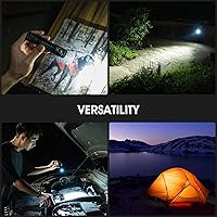 Vista 8 de Rechargeable Flashlights 2500 High Lumens,Pocket Flashlight Small Powerful with Clip and Magnetic Base,IPX8 Waterproof 4 Modes for