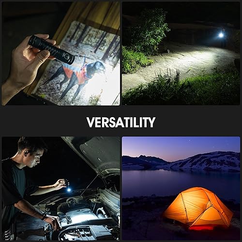 Miniatura 8 de S10Pro - Linternas LED recargables de bolsillo, linterna brillante de 2500 lúmenes altos, pequeña linterna táctica, luces de flash magnéticas MIni